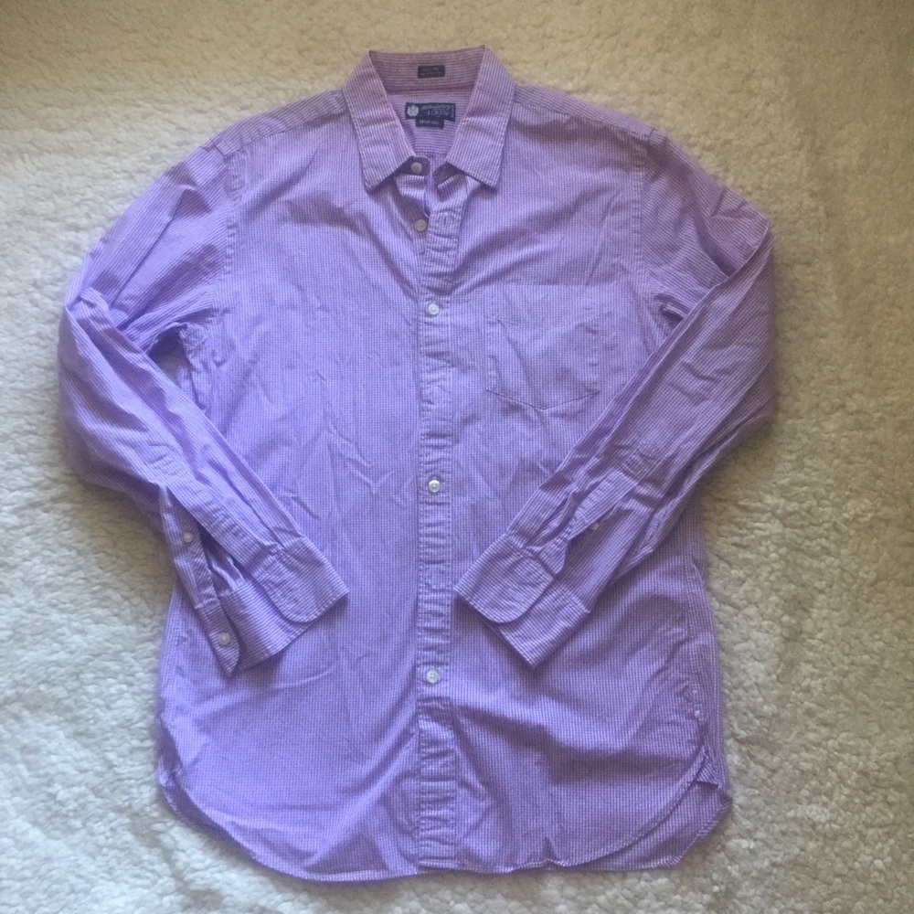 J. Crew Microgingham Collared Button Up Shirt M - image 1